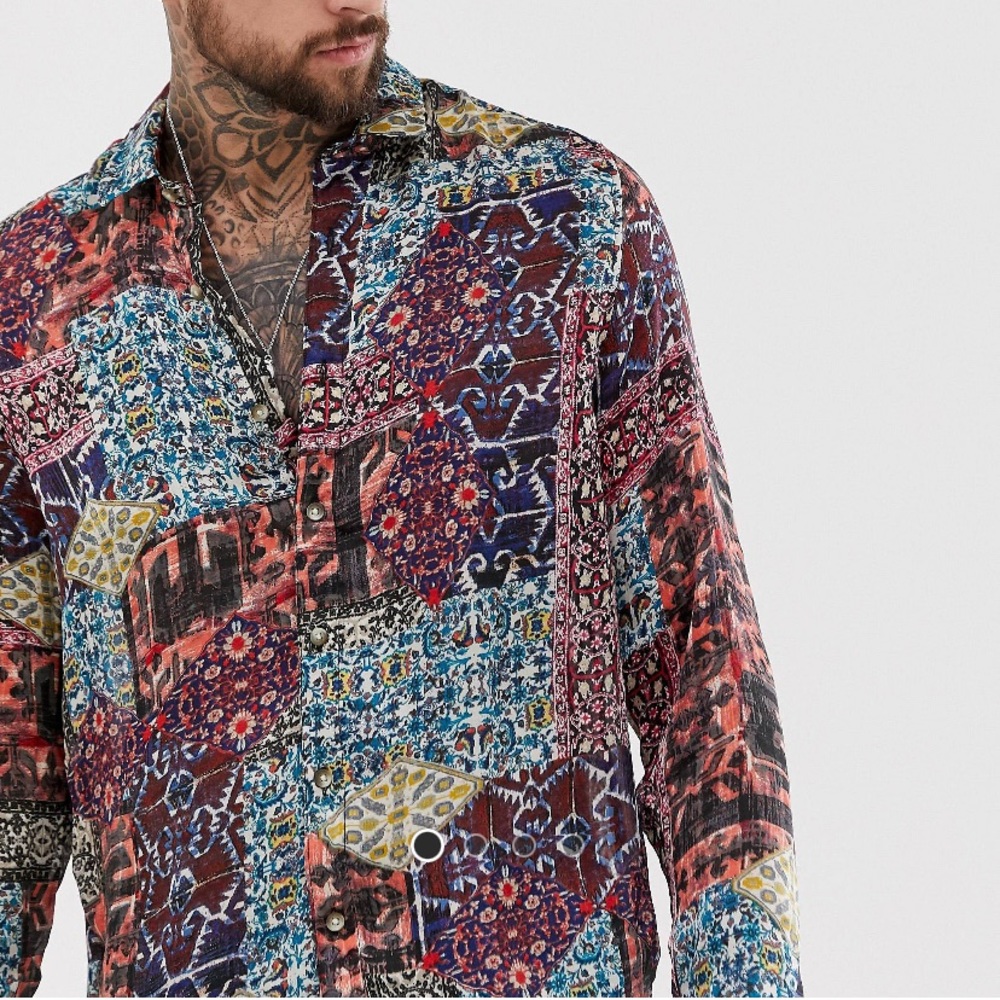 Men’s Paisley Patterned Button Down
